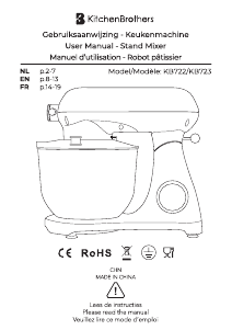 Mode d’emploi KitchenBrothers KB723 Robot sur socle