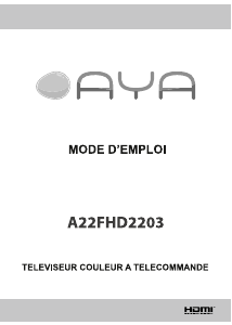 Mode d’emploi AYA A22FHD2203 Téléviseur LED