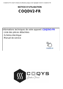 Mode d’emploi Coqys COQDV2-FR Table de cuisson