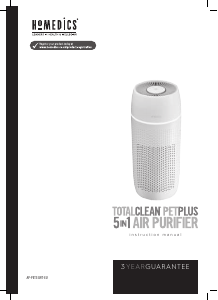 Bruksanvisning Homedics AP-PET35WT-EU Luftrenare