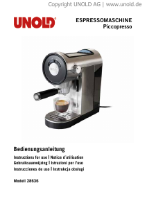 Instrukcja Unold 286360 Piccopresso Ekspres do espresso