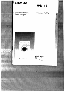 Handleiding Siemens WD61430 Was-droog combinatie