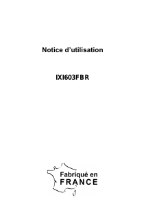 Mode d’emploi Ixina IXI603FBR Table de cuisson