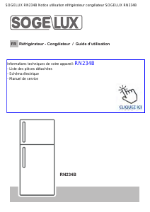 Mode d’emploi Sogelux RN234B Réfrigérateur combiné