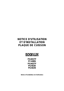 Mode d’emploi Sogelux PG402N Table de cuisson