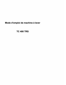 Mode d’emploi Technical TC400TRS Lave-linge