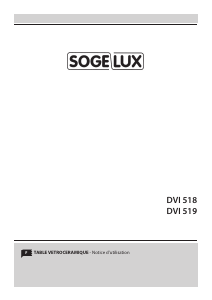Mode d’emploi Sogelux DVI518 Table de cuisson