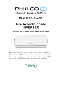 Manual de uso Philco AAIPH24000 Aire acondicionado