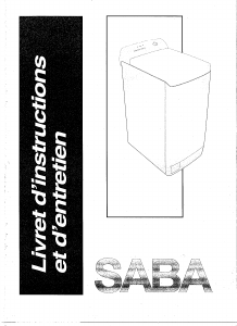 Mode d’emploi SABA LL6T01 Lave-linge