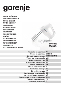 Mode d’emploi Gorenje M450W Batteur à main