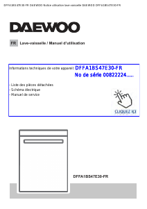 Mode d’emploi Daewoo DFFA1BS47E30-FR Lave-vaisselle