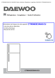 Mode d’emploi Daewoo CTM0463ESNA0-EU Réfrigérateur combiné