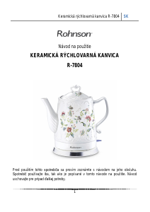 Návod Rohnson R-7804 Kanvica