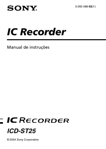 Manual Sony ICD-ST25 Gravador de voz