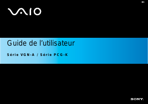 Mode d’emploi Sony Vaio VGN-A317M Ordinateur portable