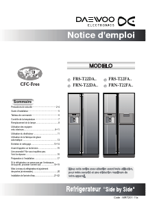 Mode d’emploi Daewoo FRN-T22DAMI Réfrigérateur combiné