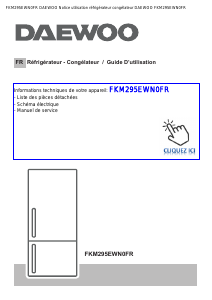 Mode d’emploi Daewoo FKM295EWN0FR Réfrigérateur combiné