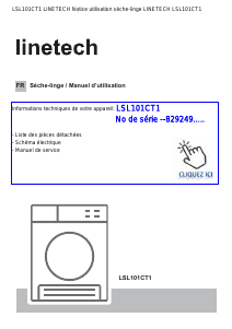Mode d’emploi Linetech LSL101CT1 Sèche-linge