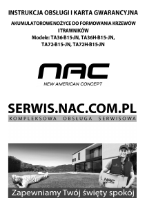 Instrukcja NAC TA72-B15-JN Nożyce do żywopłotu