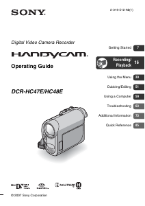 Manual Sony DCR-HC48E Camcorder