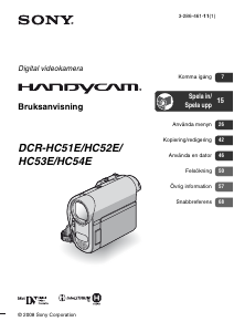 Bruksanvisning Sony DCR-HC51E Videokamera