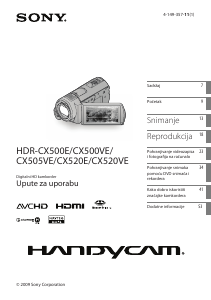 Priručnik Sony HDR-CX520E Videokamera