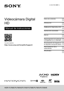Manual de uso Sony HDR-PJ780VE Videocámara