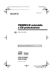 Návod Sony CDX-GT300 Autorádio