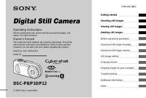 Manual Sony Cyber-shot DSC-P12 Digital Camera