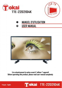 Mode d’emploi Tokaï TTE-22D2104K Téléviseur LED