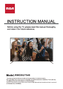 Mode d’emploi RCA RWOSU7549 Téléviseur LED