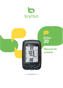 Manual de uso Bryton Rider 20 Ciclocomputador