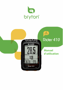 Mode d’emploi Bryton Rider 410 Compteur vélo