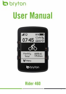 Handleiding Bryton Rider 460 Fietscomputer