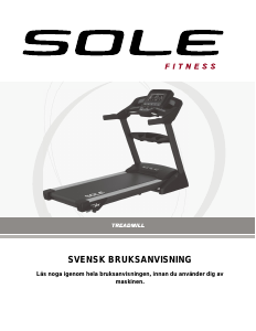 Bruksanvisning Sole Fitness F85 Löpband