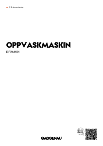 Bruksanvisning Gaggenau DF261101 Oppvaskmaskin
