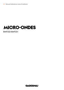 Mode d’emploi Gaggenau BMP251100I Micro-onde