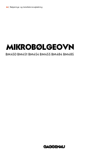 Brugsanvisning Gaggenau BM450100 Ovn