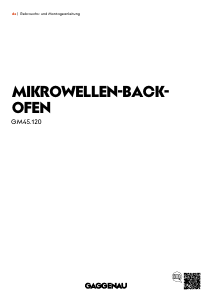 Bedienungsanleitung Gaggenau GM450120 Mikrowelle