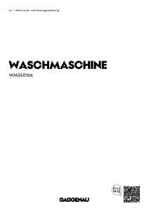 Bedienungsanleitung Gaggenau WM260166 Waschmaschine