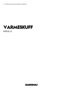 Bruksanvisning Gaggenau WSP222132 Varmeskuff
