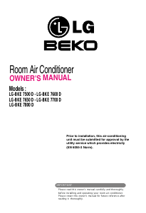 Bruksanvisning LG-BEKO LG-BKE 7500 D Luftkonditionering