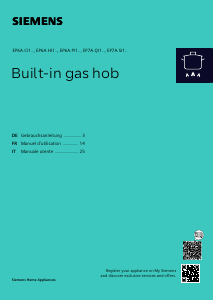 Bedienungsanleitung Siemens EP7A6QI10 Kochfeld