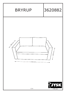 Manual JYSK Bryrup Sofá-cama