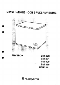 Bruksanvisning Husqvarna BM326 Frys