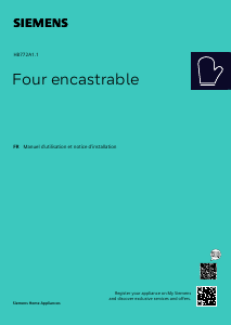 Mode d’emploi Siemens HB772A1B1S Four
