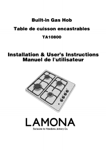 Mode d’emploi Lamona TA10800 Table de cuisson