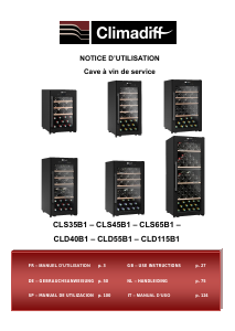 Bedienungsanleitung Climadiff CLS45B1 Weinklimaschrank