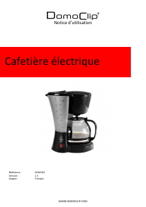 Mode d’emploi DomoClip DOM163 Cafetière