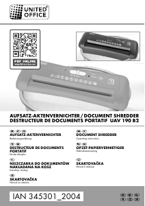 Mode d’emploi United Office IAN 345301 Destructeur